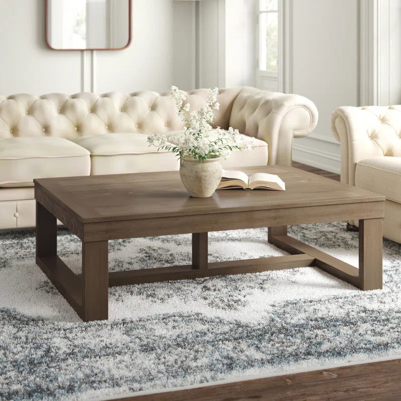 Simplistic Rectangular Sheesham Wood Solid Coffee Table - Furnishiaa -  -